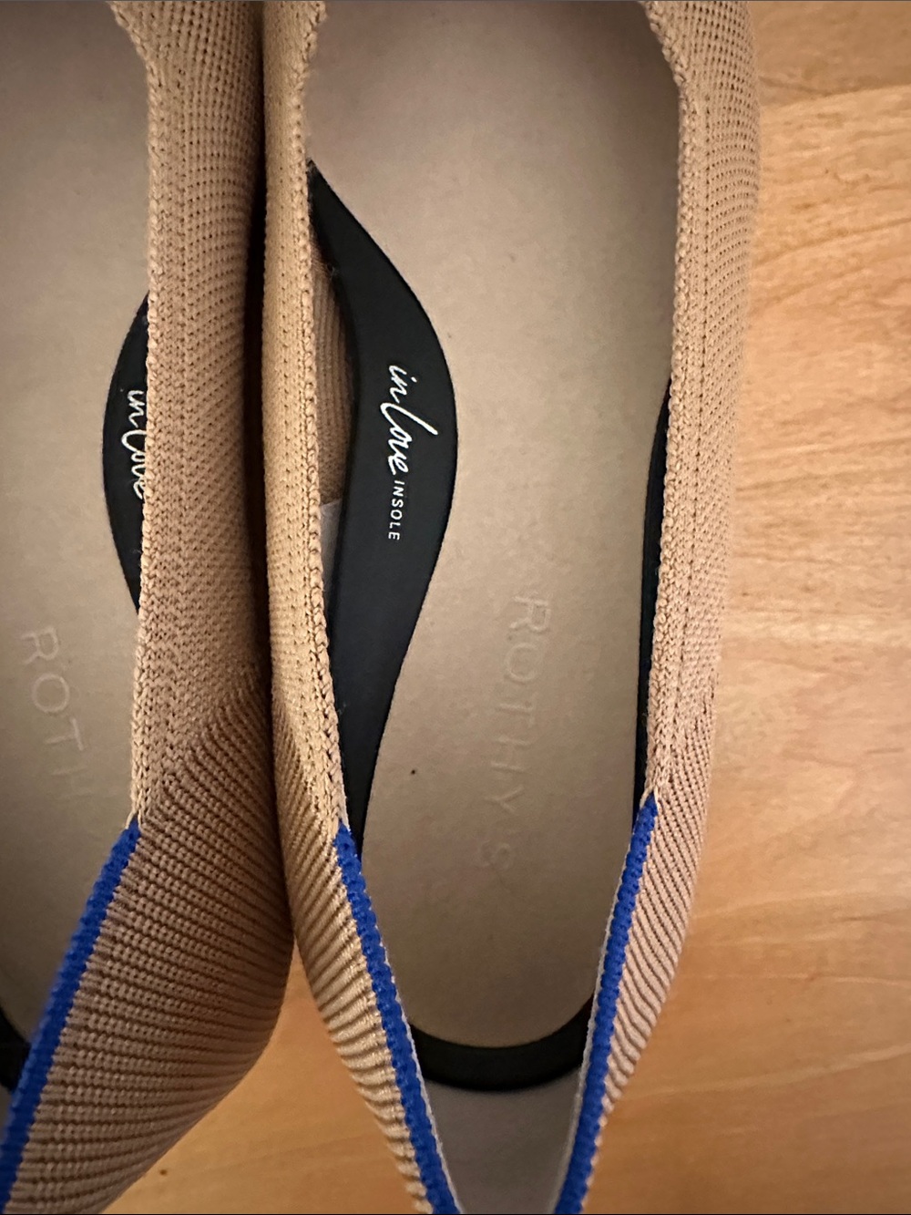 Rothy's Two-Tone Tan and Black Pointed Flats - Picture 4 of 4